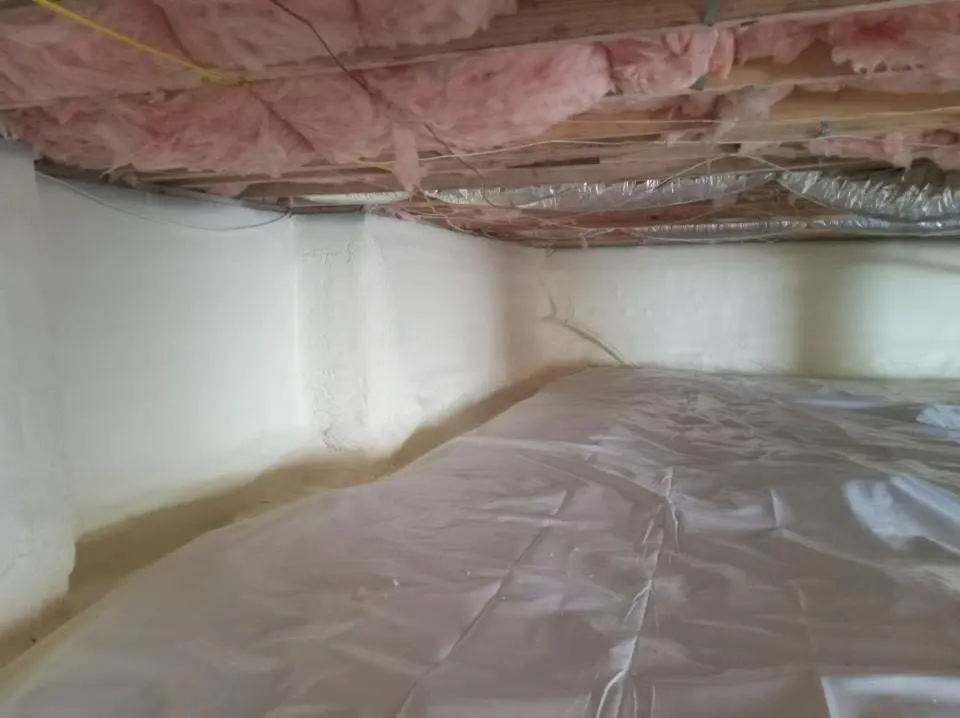 Crawl space encapsulation with closed-cell spray foam for Metal Roof Coating in Logansport